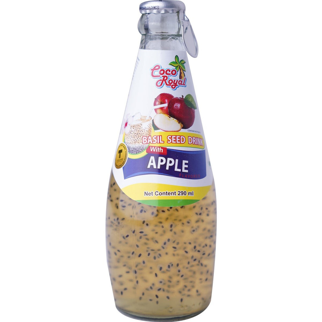 Coco Royal Basil Seed Drink Apple, 290ml (Bottle)