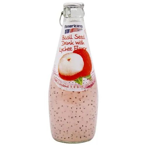 Americana Basil Seed Drink Lychee 290ml Bottle