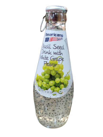 Americano Basil Seed Drink White Grapes 290ml Bottle