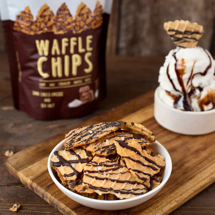 Waffle Mill - Waffle Chips - Dark Choco Drizzle and Sea Salt, 85g