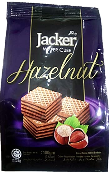 Jacker Wafer Cube in Hazelnut Flavor, 100g