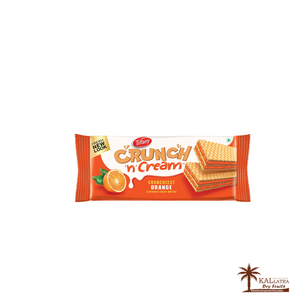 Tiffany Crunch N Cream Wafer Sandwich -  Orange Flavour, 150 gm (Pack)