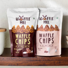 Load image into Gallery viewer, Waffle Mill - Waffle Chips - Dark Choco Drizzle and Sea Salt, 85g
